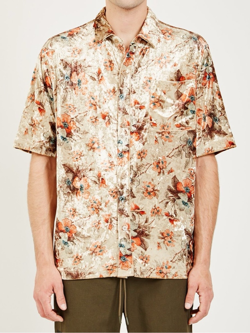 Han Kjøbenhavn Floral Velvet Boxy Shirt size S